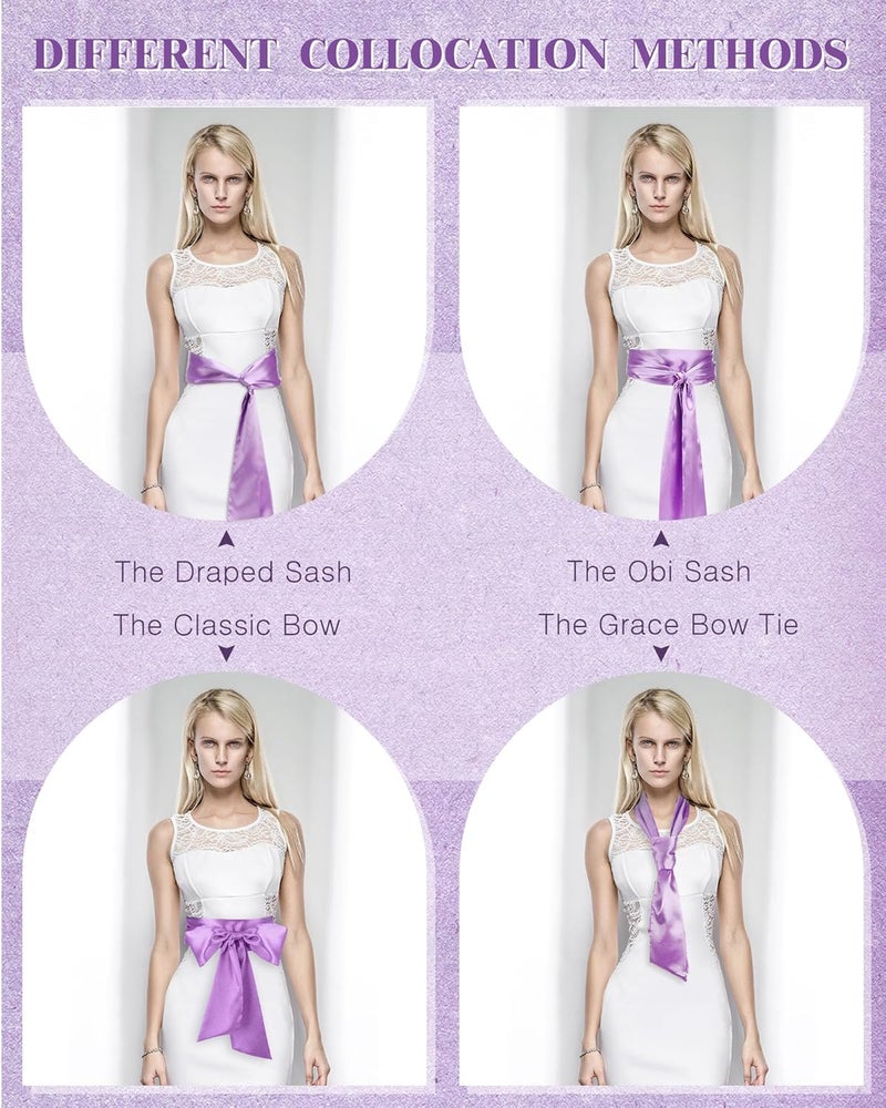 Glitopper Women Satin Waist Belts Dress Sash Waist Belt for Special Occasion Bridal Wedding Prom Formal 3.5'' Wide - Image 5